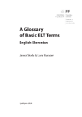 A Glossary of Basic ELT Terms English-Slovenian