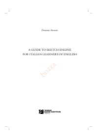 A Guide to Sketch Engine for Italian Learners of English
