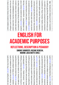 English for Academic Purposes reflections, description & pedagogy