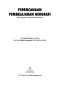 Perencanaan Pembelajaran Geografi (Dilengkapi Kurikulum Merdeka)
